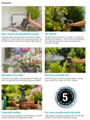 Gardena Pump Sprayer 1l Garden Plus