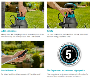 Gardena Pressure Sprayer 5 l EasyPump Garden Plus