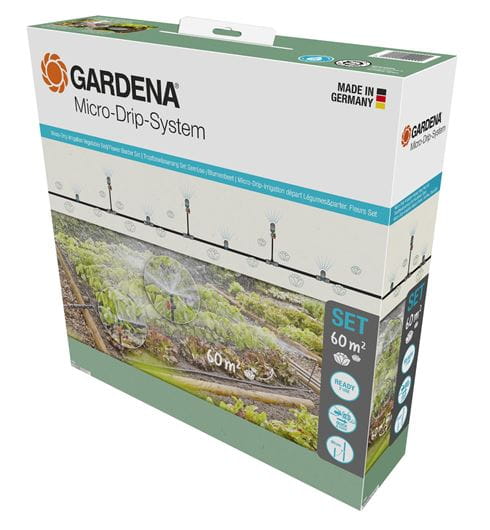 Gardena Micro-Drip-Irrigation Vegetable Bed/Flower Border Set (60 m²) Garden Plus