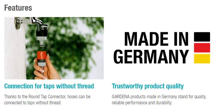 Gardena Round Cap Connector 14-17mm Garden Plus