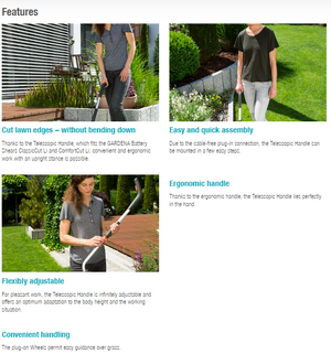 Gardena Telescopic Handle incl. Wheels Garden Plus