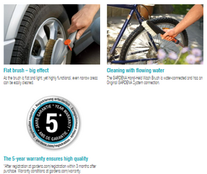 Gardena Hand-Held Wash Brush, PET Garden Plus