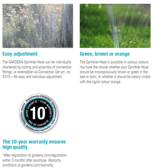 Gardena Sprinkler Hose (Green), 7.5m Garden Plus