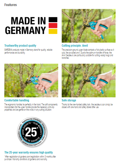 Gardena Garden Secateurs A/S Garden Plus