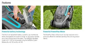 Gardena Battery Lawnmower PowerMax™ Li-40/37 Ready-to-use Set Garden Plus