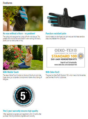 Gardena Cutting and Rose Glove M Garden Plus