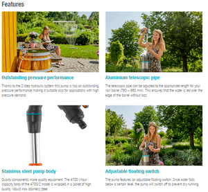 Gardena Rain Water Tank Pump 4700/2 Inox Garden Plus