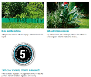 Gardena Lawn Edging (Green) 20cm high Garden Plus