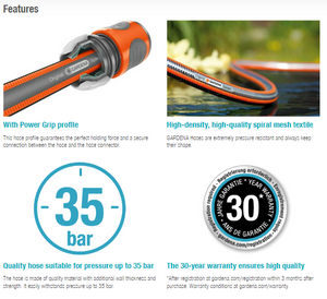 Gardena Premium SuperFLEX Hose 13 mm (1/2"), 30 m Garden Plus