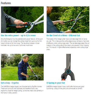 Gardena Hedge Clippers 2in1 EnergyCut Garden Plus