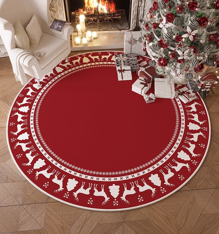 Christmas Round Washable Rug