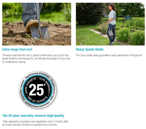 Gardena ErgoLine Small Spade Garden Plus