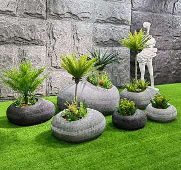 Nordic Minimalist Faux Pebble Flower Pot