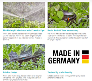 Gardena Spray Nozzle 180° 13321 Garden Plus