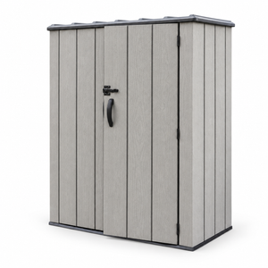 Lifetime vertical cabinet, grey finish, closed doors, square product view