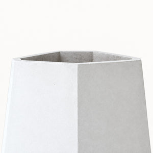 Six Edges cement planter — thin hexagonal rim and upper inner wall