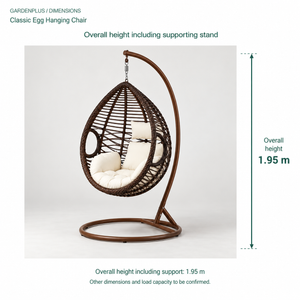 KYT Classic Egg Hanging Chair - dimensions 195
