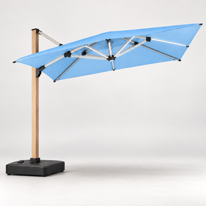KYT Flagship Solar LED Cantilever Umbrella - sky blue colour reference
