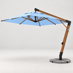 LEKKA LS-017 Large Aluminium Cantilever Umbrella - sky blue