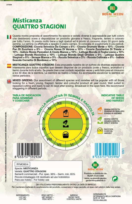 Misticanza Mixed Green - Royal Seed RYMO93/4 Garden Plus
