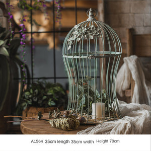 Retro Iron Art Bird Cage Candle stand Garden Plus
