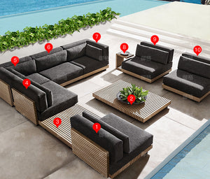 Solid Wood Sofa Set Garden Plus