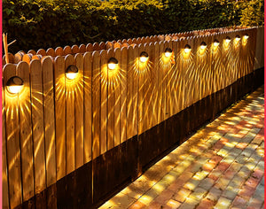 Solar wall lamp for outdoor garden and yard lighting