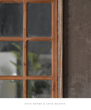 Retro Solid Wood Wall Hanging Dressing Mirror Garden Plus