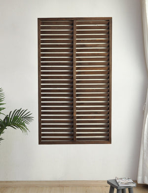 Outdoor Wooden Louver Mesh Screen Fence Garden Plus