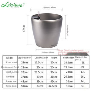 Leizisure Self-Watering Round Planter Garden Plus