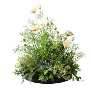 Round Artificial Bonsai Landscape Flower Plant Decoartion Piece Garden Plus
