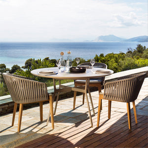 Wood Rattan Chair and Table Combination Garden Plus