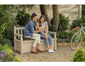 Keter Eden Outdoor Storage Backrest Leisure Bench Garden Plus