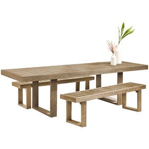 Solid Wood Long Table and Bench Garden Plus