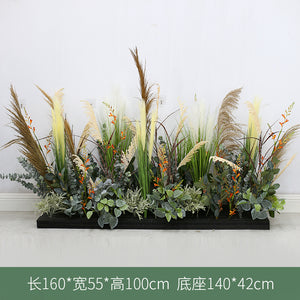 Large Green Plant Reed Landscape Fake Flower and Grass Decoration Pieces Garden Plus