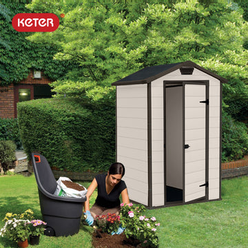 Keter Manor4x3 Outdoor Plastic Storage House Garden Plus