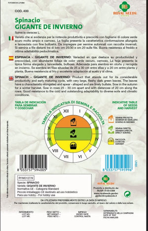 Spinach- Royal Seed RYM127/9 Garden Plus