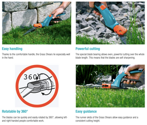 Gardena Comfort Grass Shears, rotatable Garden Plus