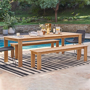 Antiseptic Wood Long Table and Chair Garden Plus