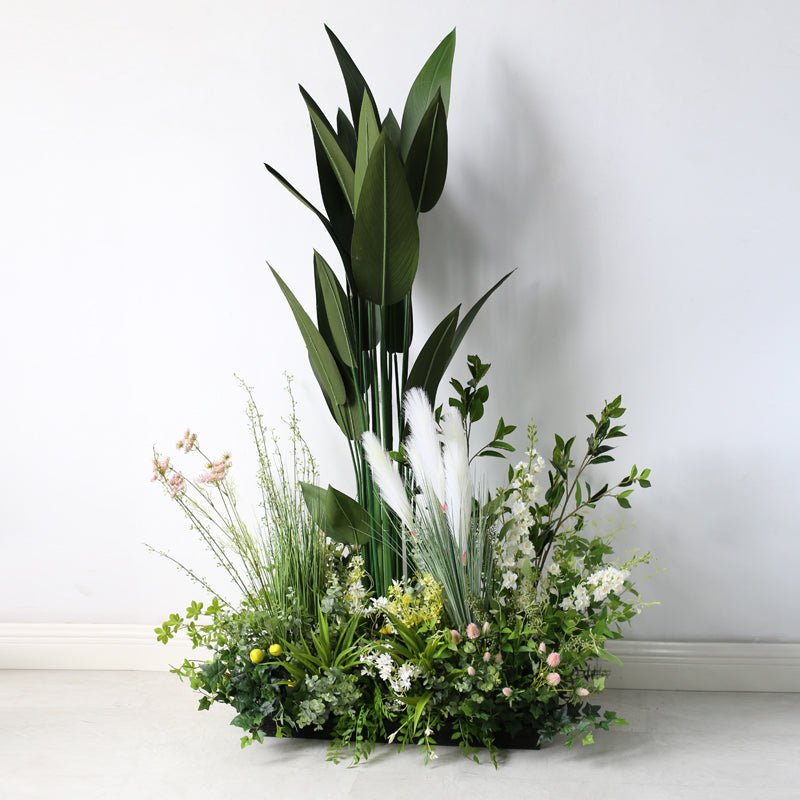 Artificial Combination on-the-Ground Green Potted Plants Deocoration Pieces