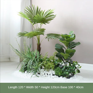 Artificial Indoor Landscape Gardening Palm Potted Plants PIece Garden Plus