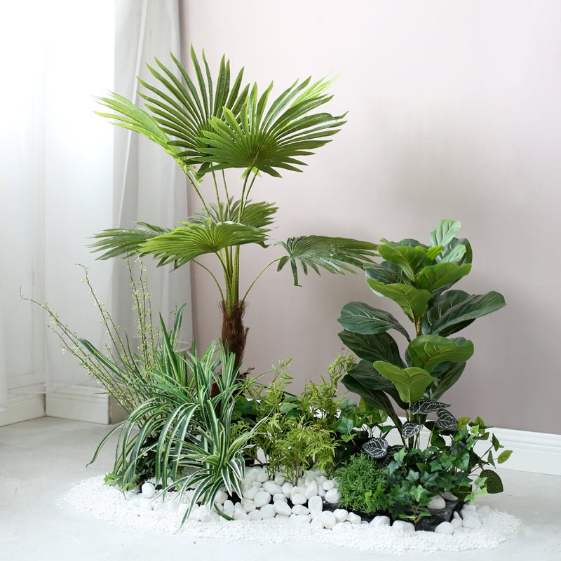 Artificial Indoor Landscape Gardening Palm Potted Plants PIece