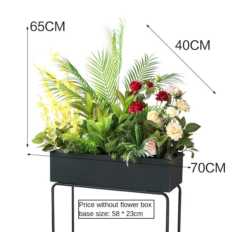 Artificial Outdoor Flower Box Partition Greenery Combination Decoration Pieces Garden Plus