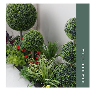 Artificial Spherical Milan Grass Plant Landscape Decorations Pieces Garden Plus