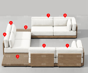 Solid Wood Sofa Set Garden Plus