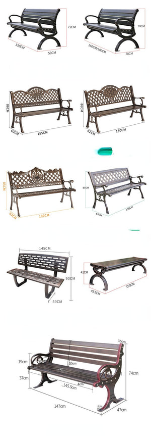 Cast Aluminum Leisure Bench Garden Plus