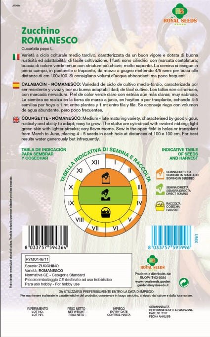 Courgette Romanesco - Royal Seed RYMO146/11 Garden Plus