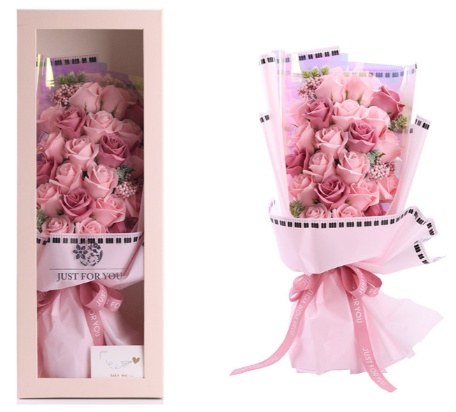 Romantic Soap Rose Flower Bouquet Garden Plus