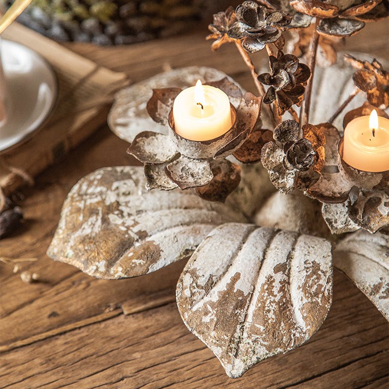 French Retro Nostalgic Romantic Wrought Iron Candle Stand Garden Plus