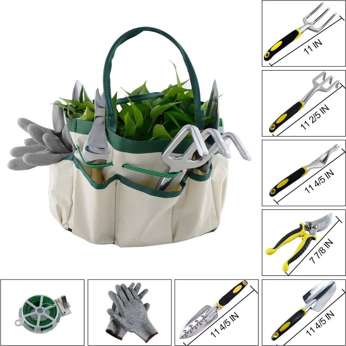 9-Piece Garden Tool Set with Carry Bag